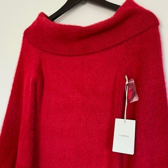 NWT TULAROSA Gramercy Fuzzy Off Shoulder Dress - Picture 7 of 10